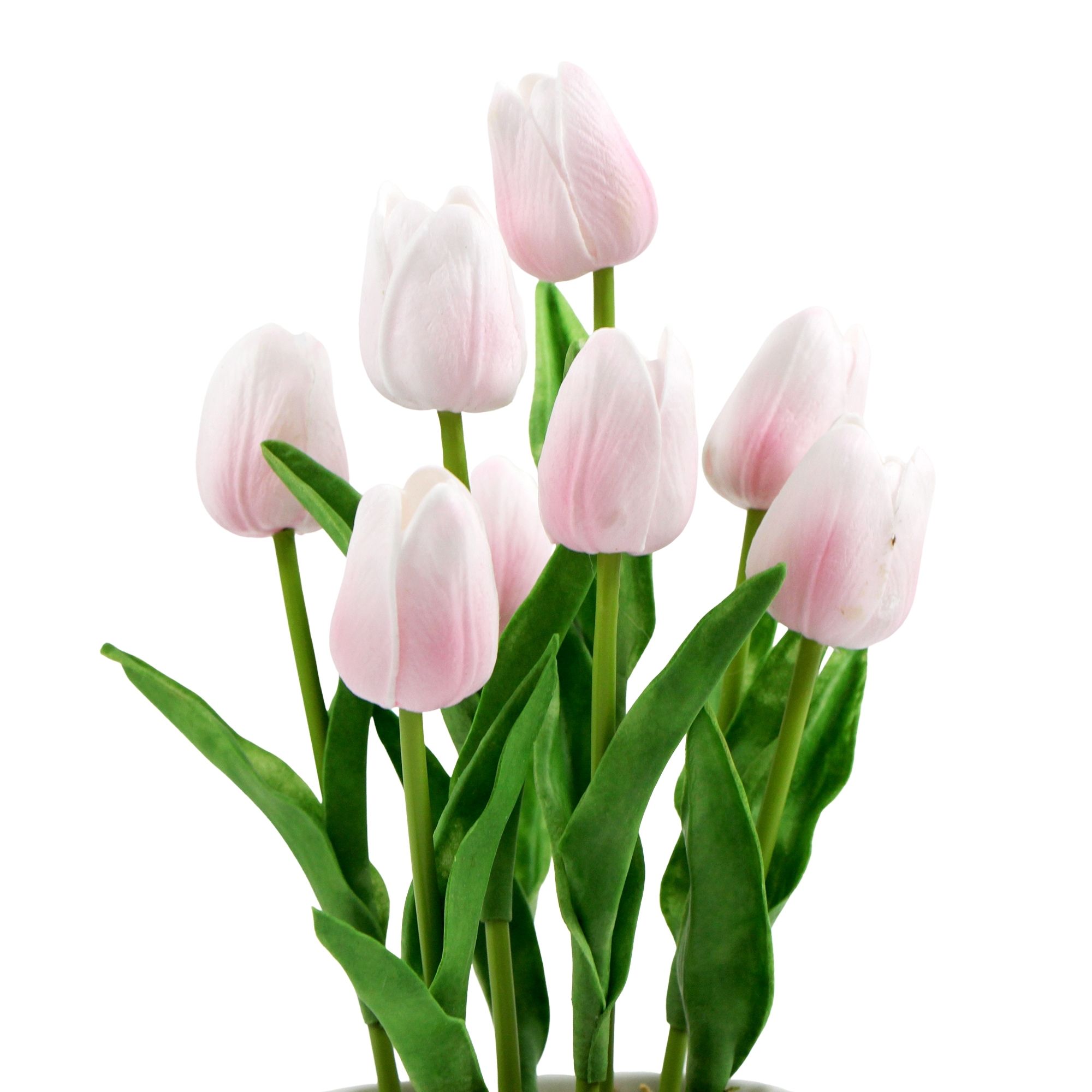 35cm Flowering Artificial Tulip Plant Arrangement With Ceramic Bowl - Image 5
