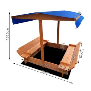 Alternative view of Wooden Outdoor Sand Box Set 120cm x 120cm