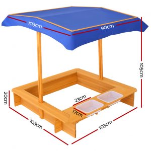 Alternative view of Outdoor Sand Pit with Canopy and Water Basins