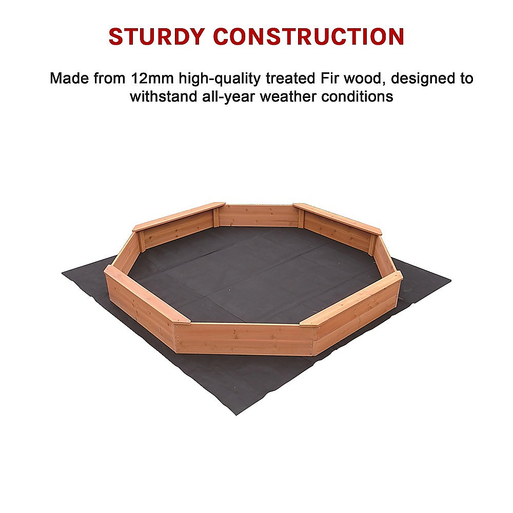 Kids Large Octagonal Wooden Sandpit - Image 6